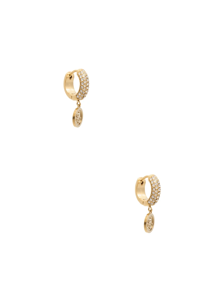 Quattro G Pavé Huggie Hoop Earrings
