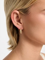 Gold-Tone Heart Huggie Hoop Earrings