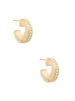 Gold-Tone Heart Huggie Hoop Earrings