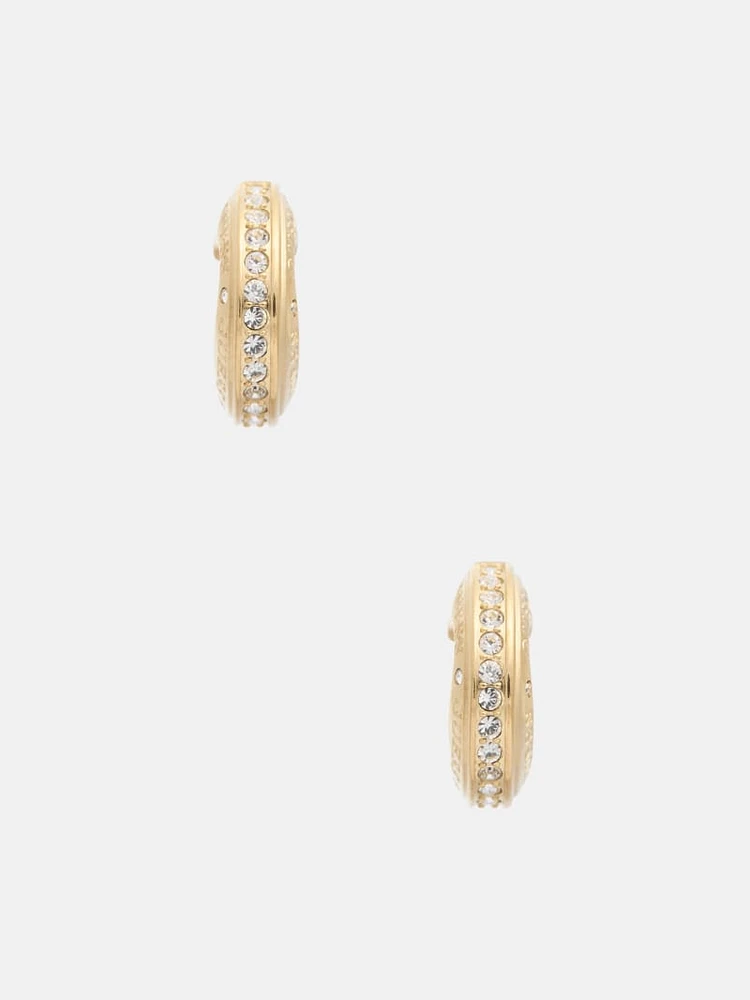 Gold-Tone Heart Huggie Hoop Earrings