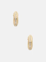 Gold-Tone Heart Huggie Hoop Earrings