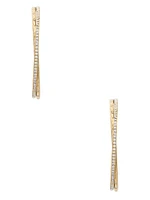 Gold-Tone Matelassé Pavé Hoops