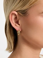 Gold-Tone Matelassé Huggie Hoop Earrings