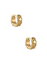 Gold-Tone Matelassé Huggie Hoop Earrings
