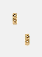 Gold-Tone Matelassé Huggie Hoop Earrings