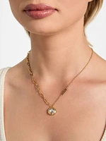 Gold-Tone Mixed Chain Heart Necklace