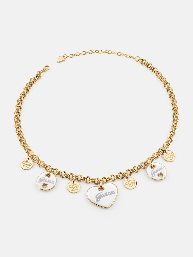 Gold-Tone Heart Charm Necklace