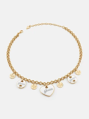 Gold-Tone Heart Charm Necklace