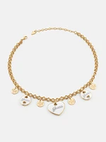 Gold-Tone Heart Charm Necklace