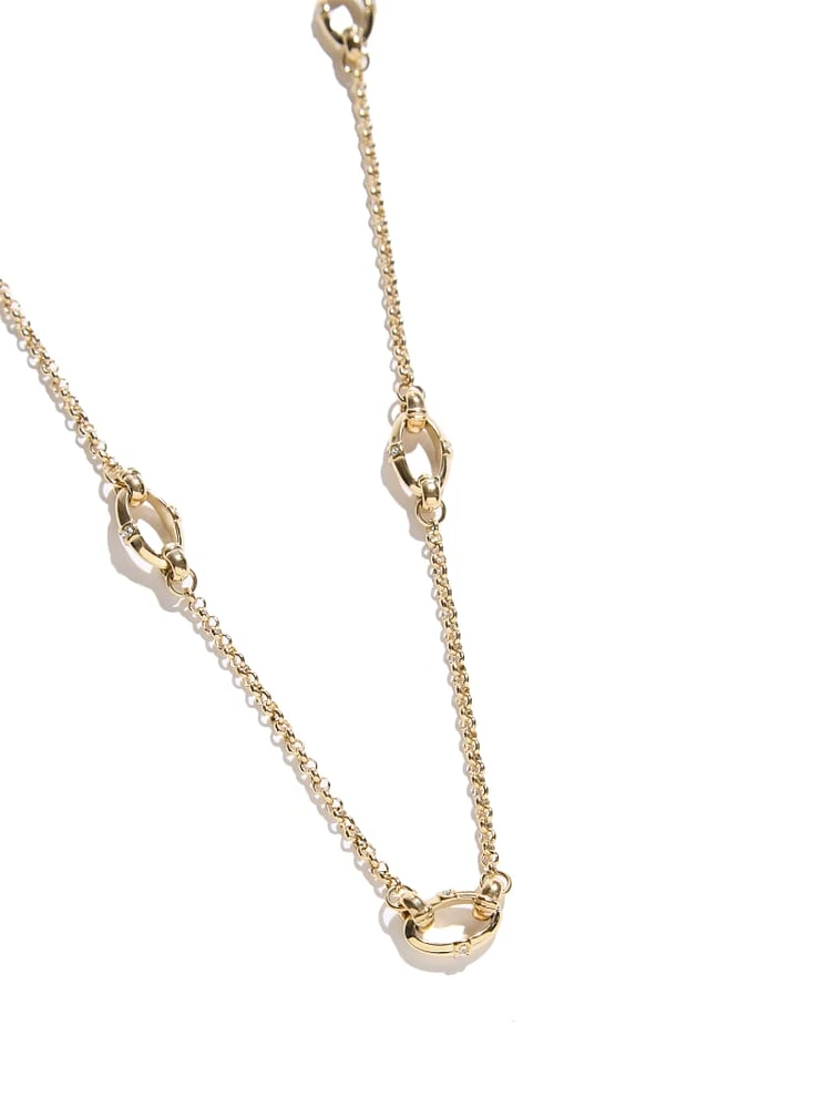 Gold-Tone Bamboo Linked Chain Necklace