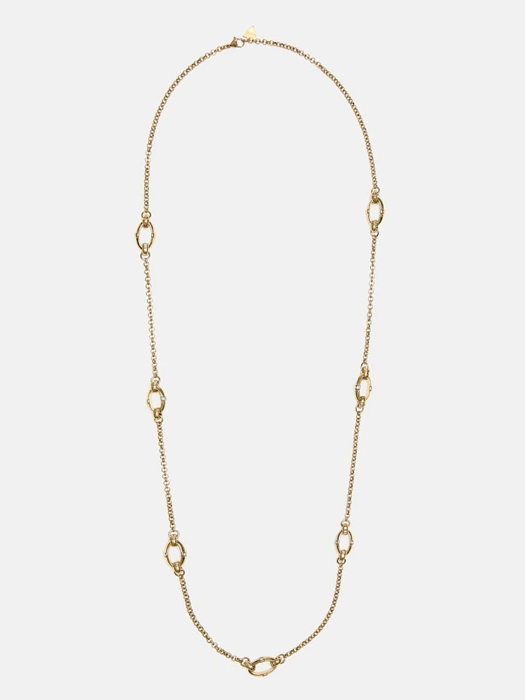 Gold-Tone Bamboo Linked Chain Necklace