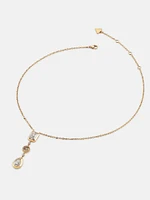 Gold-Tone Quattro G and Teardrop Y Necklace