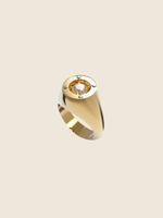 Gold-Tone Solitaire Signet Ring
