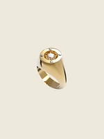 Gold-Tone Solitaire Signet Ring