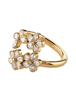 Gold-Tone and Multi-Flower Wrap Ring