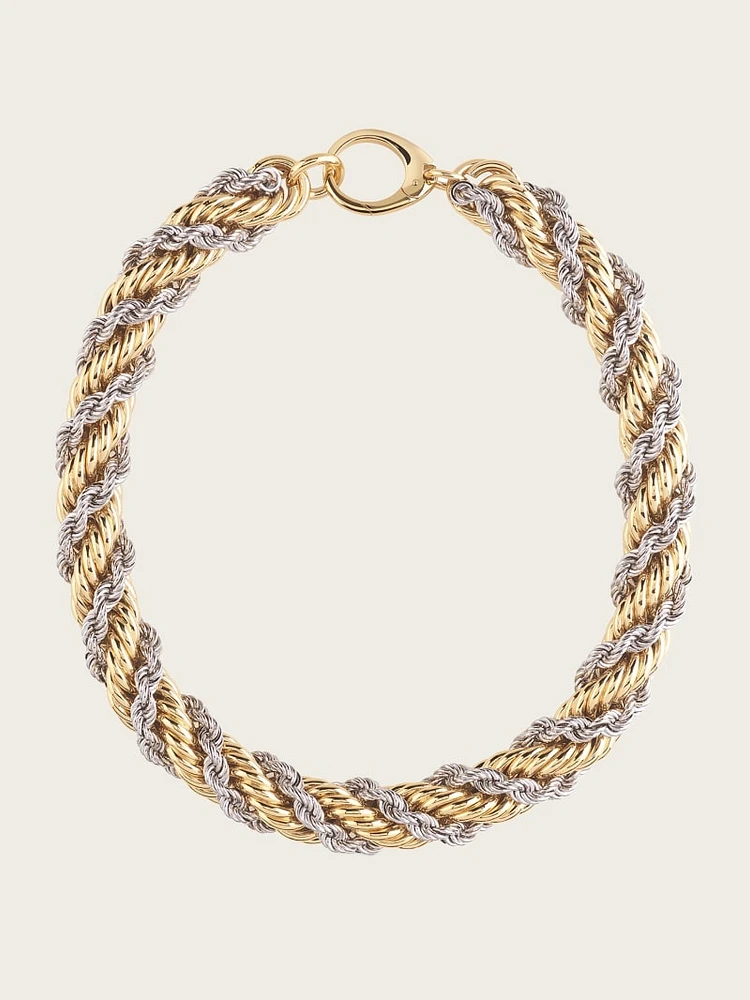 Mixed Metal Double Rope Necklace