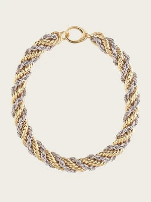 Mixed Metal Double Rope Necklace