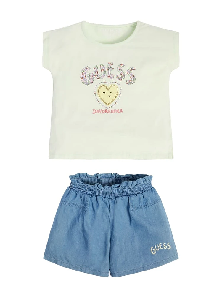 Daydreamer Tee and Chambray Shorts Set (2-7)