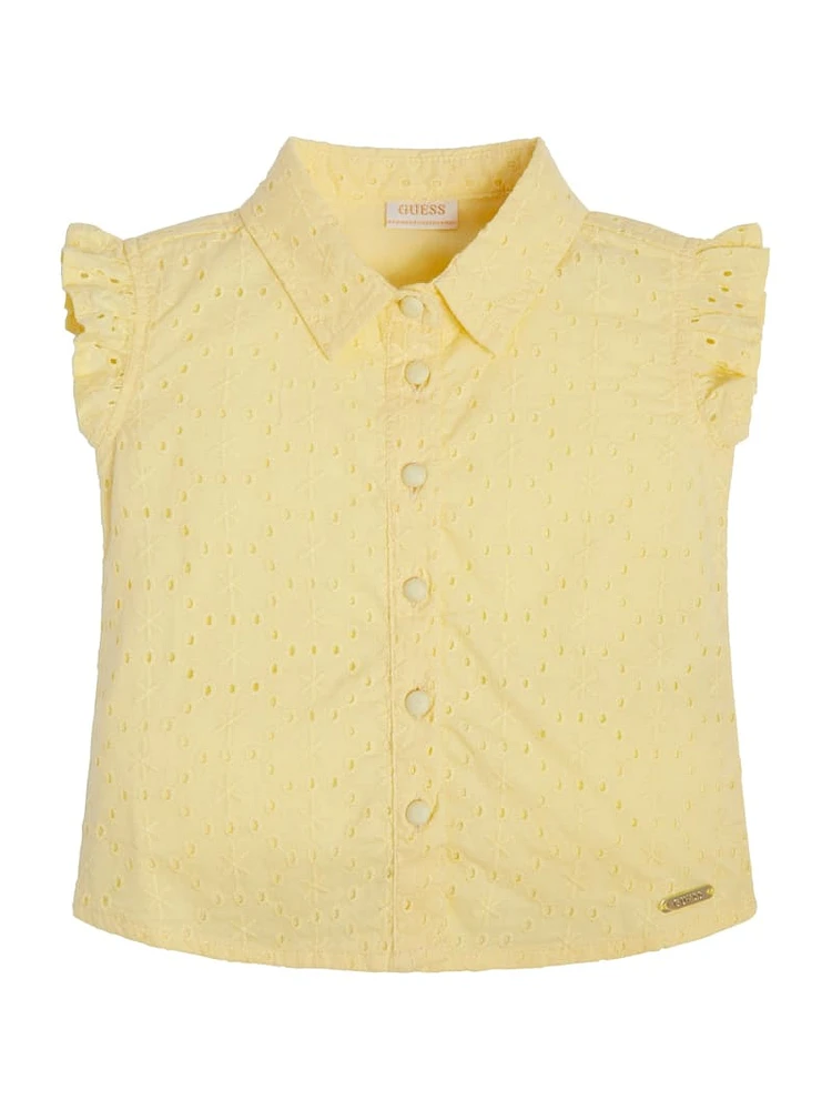 Garment Dyed Eyelet Sleeveless Top (3M-7)