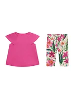 Tropical Floral Tee and Leggings Set (2-7)