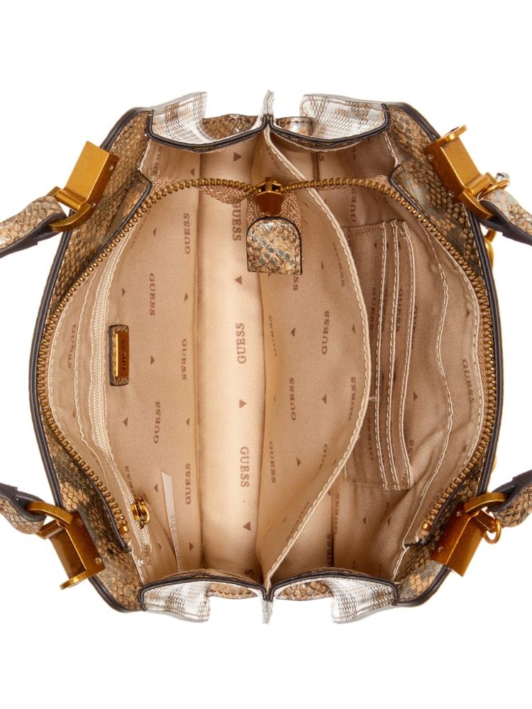 Guess Women's Katey Mini Satchel Bag, Brown/White, One Size price
