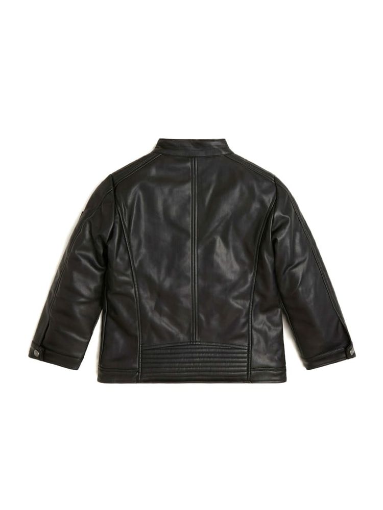 Faux-Leather Moto Jacket (7-14)