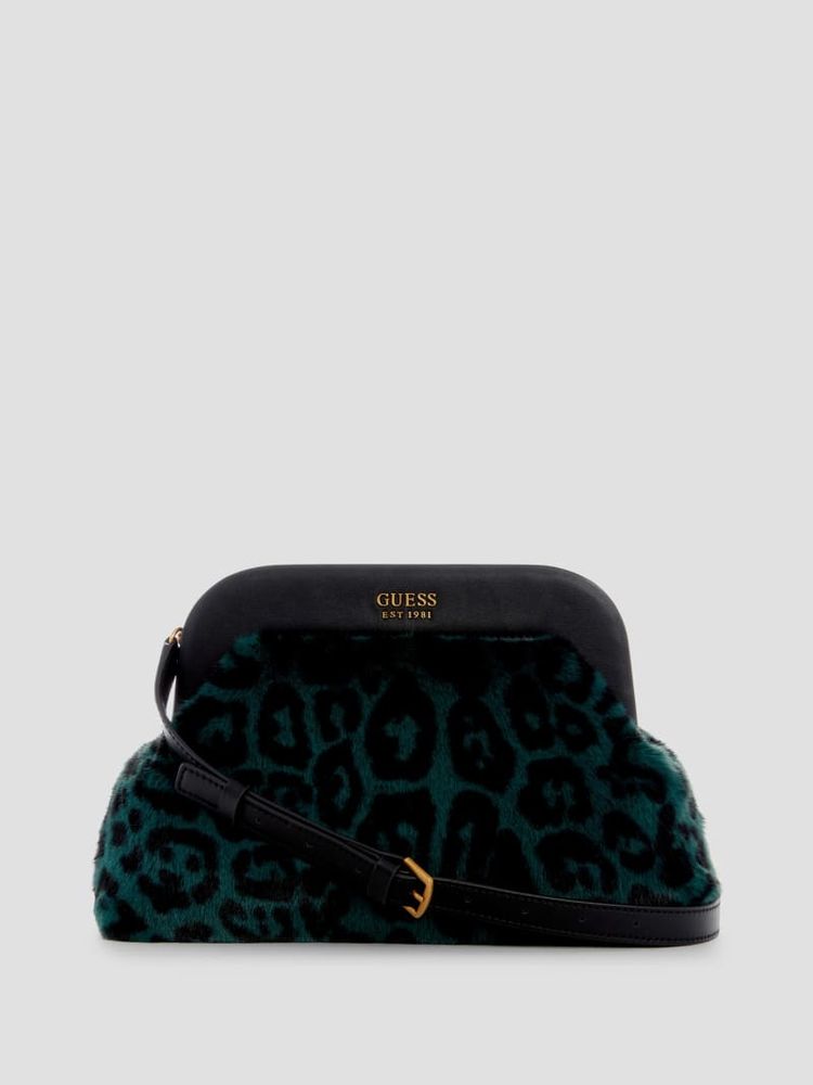 Guess Iseline Mini Bucket Bag Leopard Leather