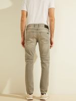 Slim Tapered Pintuck Moto Jeans