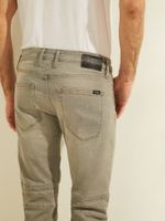 Slim Tapered Pintuck Moto Jeans