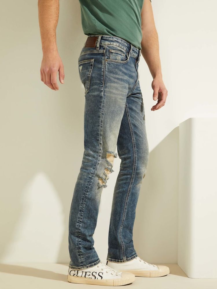Distressed Knee Slim Jeans