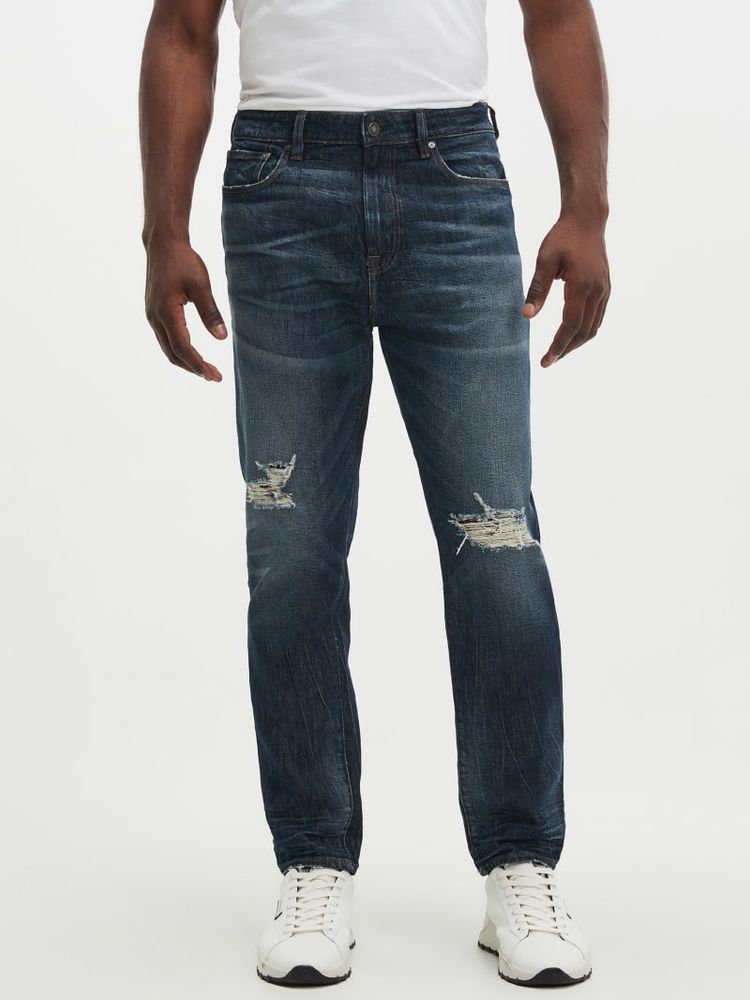 Distressed Relaxed Tapered Jeans