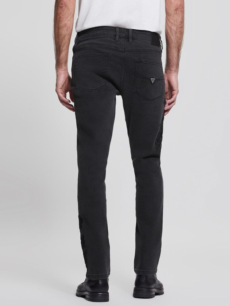 Emporio Armani J06 Embroidered Eagle Slim Fit Jeans - Dark Blue