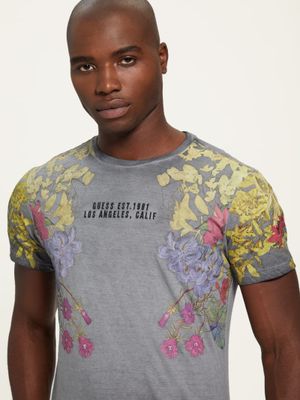 Washed Floral Graphic Logo Tee