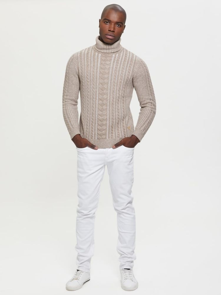 Phil Wool-Blend Cable Sweater