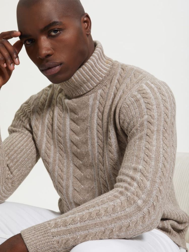 Phil Wool-Blend Cable Sweater