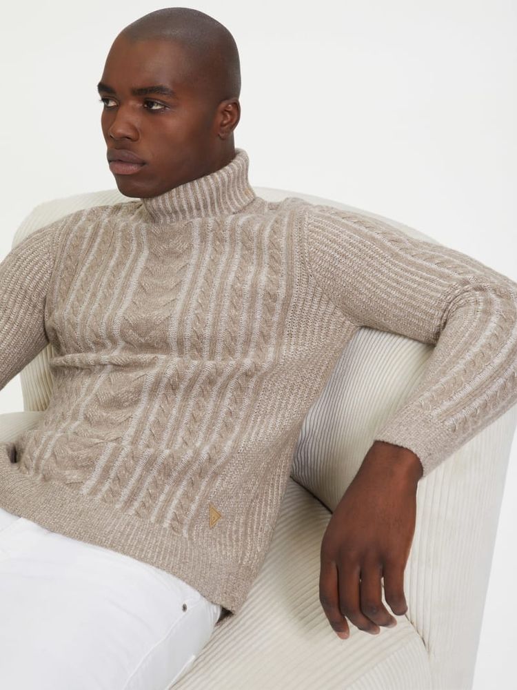 Phil Wool-Blend Cable Sweater