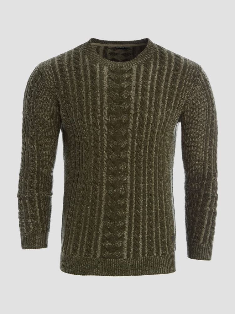 Phil Two-Tone Cable-Knit Sweater