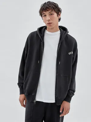 GUESS Originals Logo Zip-Up Hooded Sweatshirt