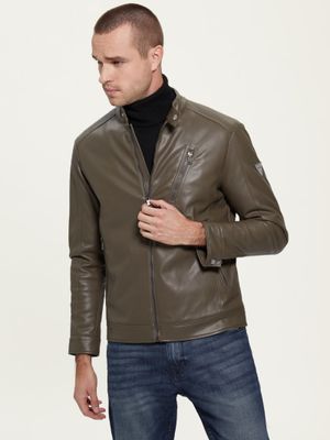 Faux-Leather Biker Jacket