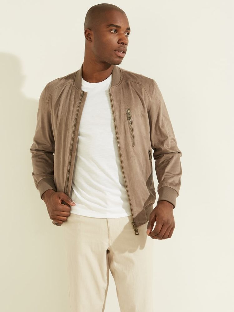 Faux-Suede Flight Jacket