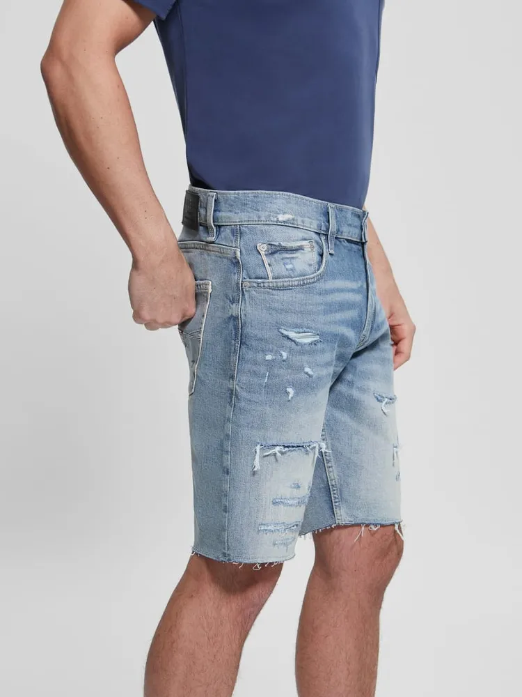 Distressed Regular-Fit Denim Shorts