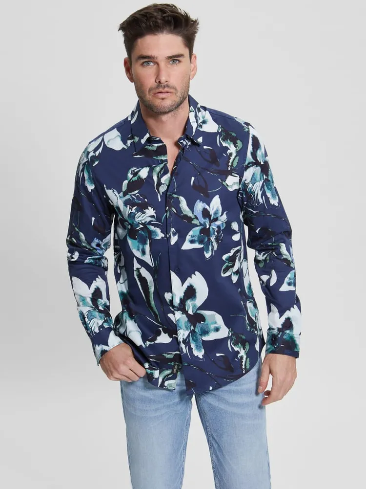 GUESS Luxe Watercolor Floral Shirt