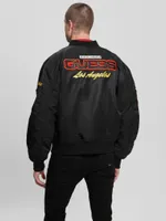 Patch Satin Flight Jacket