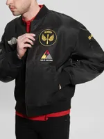 Patch Satin Flight Jacket