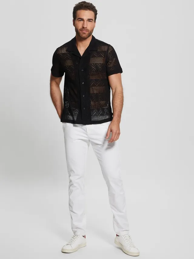 Zara GEOMETRIC JACQUARD KNIT SHIRT