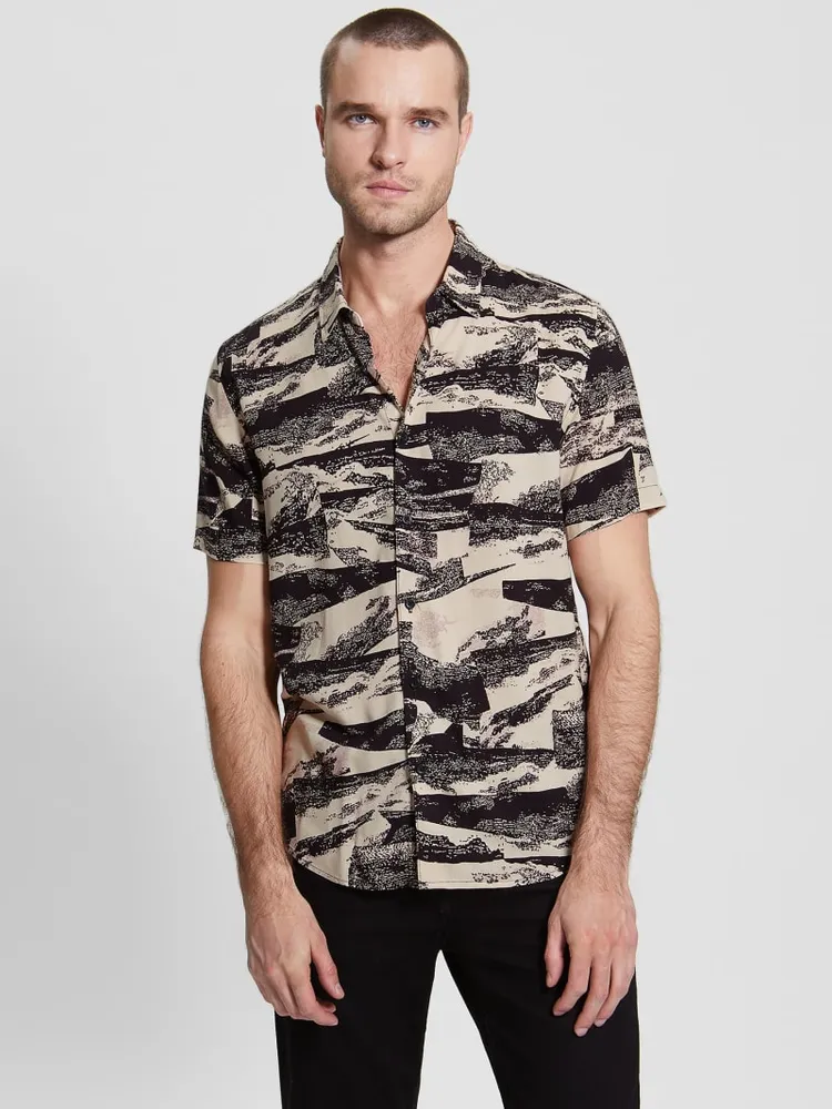 Eco Rayon Abstract Collage Shirt