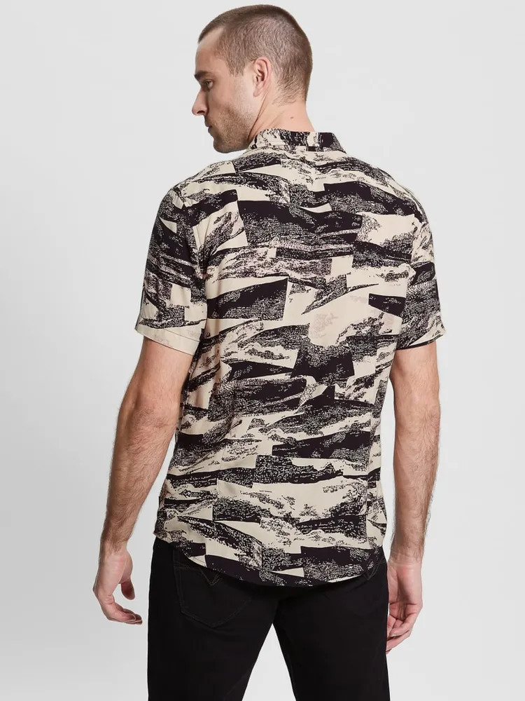 Eco Rayon Abstract Collage Shirt