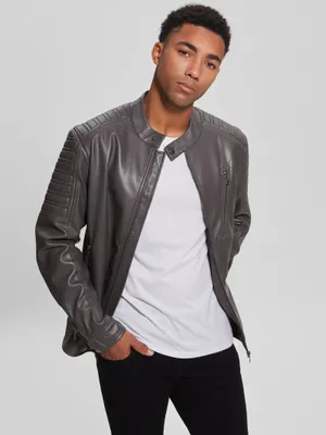 Faux-Leather Biker Jacket