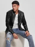 Faux-Leather Biker Jacket