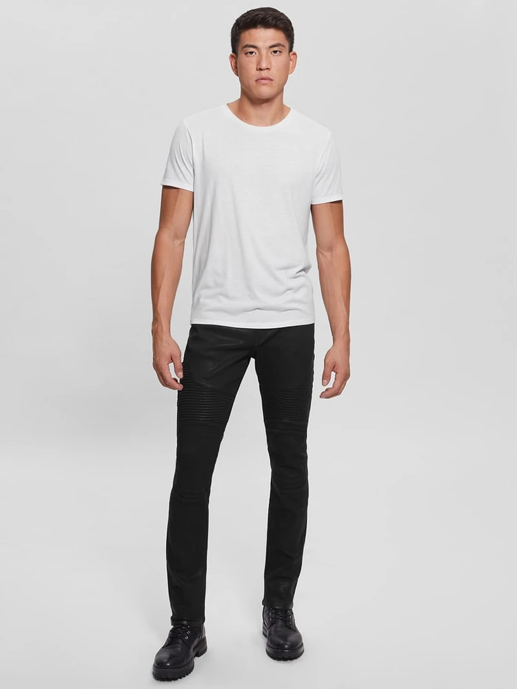 Tapered Moto Jeans